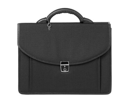 Портфель Канцбург 2отд, Волосово, ткань, защелкивающийся клапан, черный