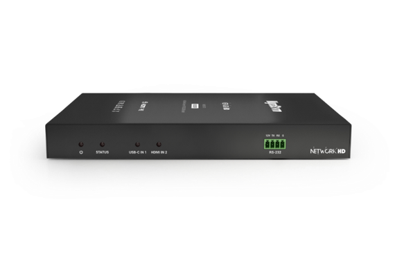 Wyrestorm NHD-510-TX - передатчик in: USB-C(60W)/HDMI, HDMI Loop, 4K60 UHD (60 Гц 4:4:4), AVoIP (1 Гбит/с), поддержка SFP, ARC, USB 2.0, Dante, Audio De-embed. Управление: IR и RS232. PoE.