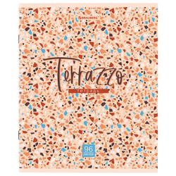 Тетрадь А5 96 л. BRAUBERG скоба, клетка, обложка картон, "Terrazzo" (микс в спайке), 404437
