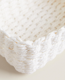 Zara Home Корзина из плетёной бумаги, цвет белый, 21 см