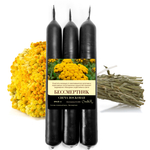 Свечи для чистки дома с бессмертником черные, 18х2 см