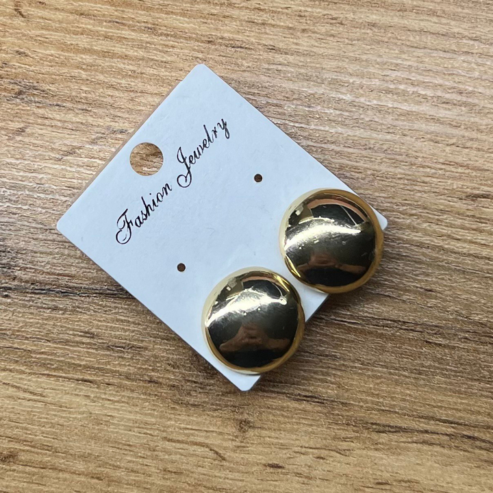 Клипсы Пластина круг выпуклый 18 мм металл золотистый