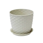 Кашпо РОТАНГ D135мм 1л с поддоном белый ротанг 0,12,135х0,135м