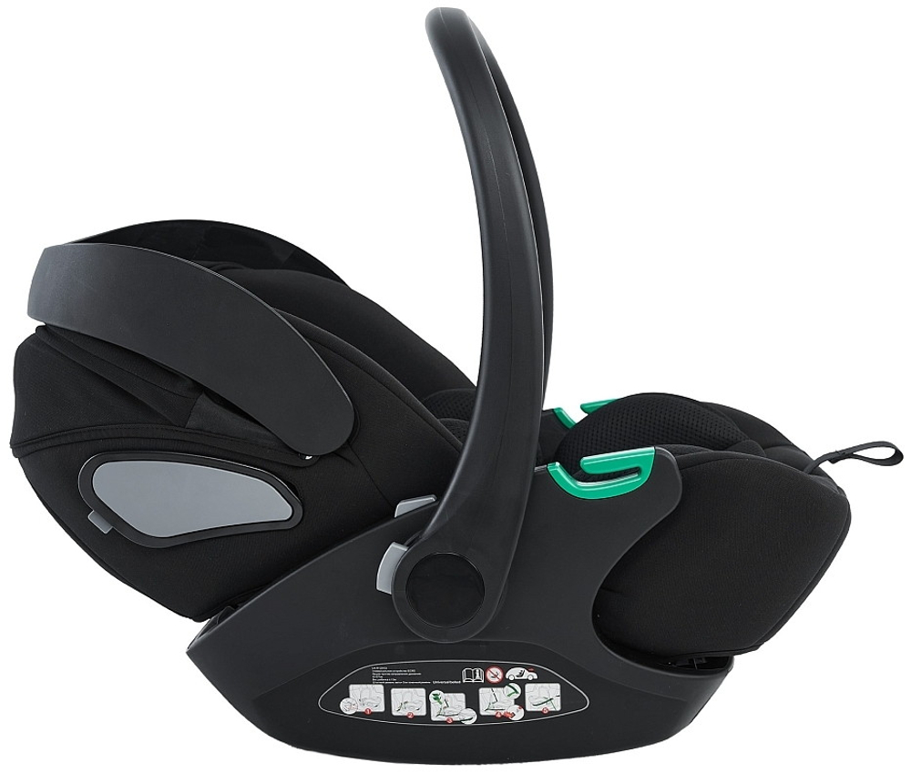 Детская коляска Pituso Teffy 4 в 1 с автокреслом Baesa Black с базой Sage Green/Graphite