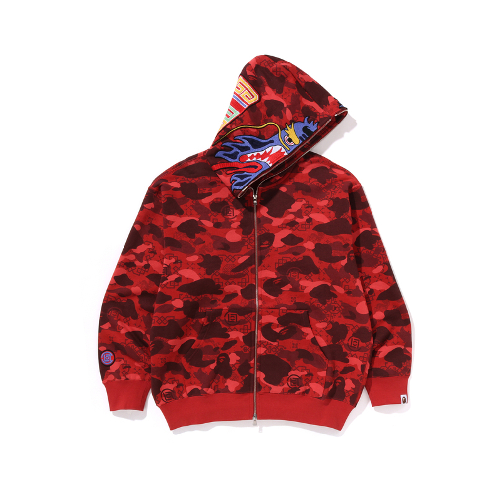 A Bathing Ape X Clot Camo Shark Full Zip Худи