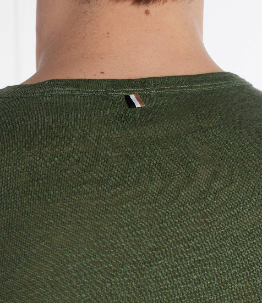 Льняная футболка Tiburt 456 BOSS BLACK - зеленый(50511612)