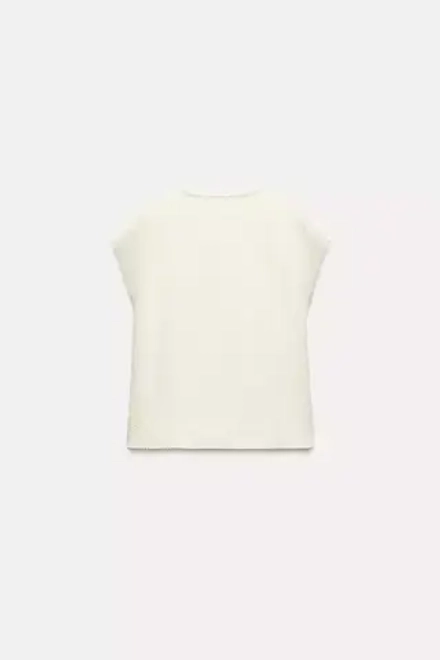 ZARA ТОП-ЖИЛЕТ С V-ОБРАЗНЫМ ВЫРЕЗОМ, ЭКРЮ
