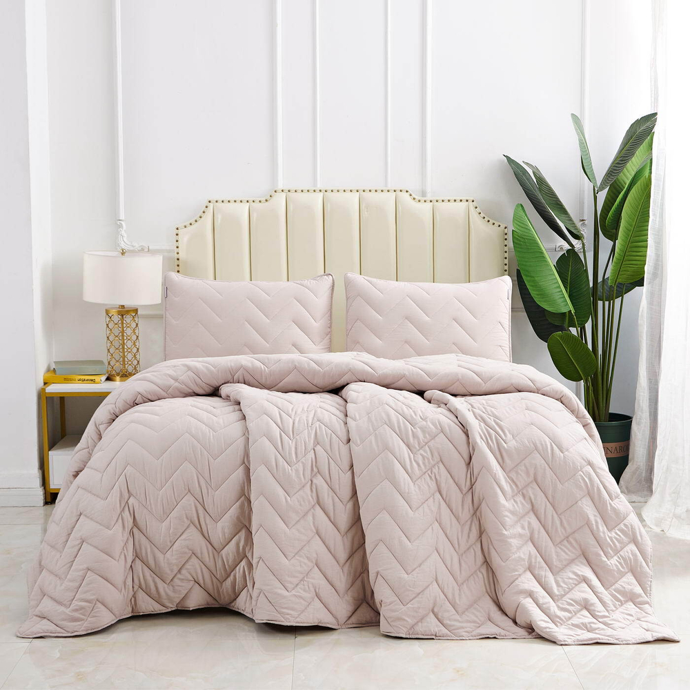 Покрывало 160х220 и наволочка 50х70 Sofi De MarkO Робби светло-бежевое