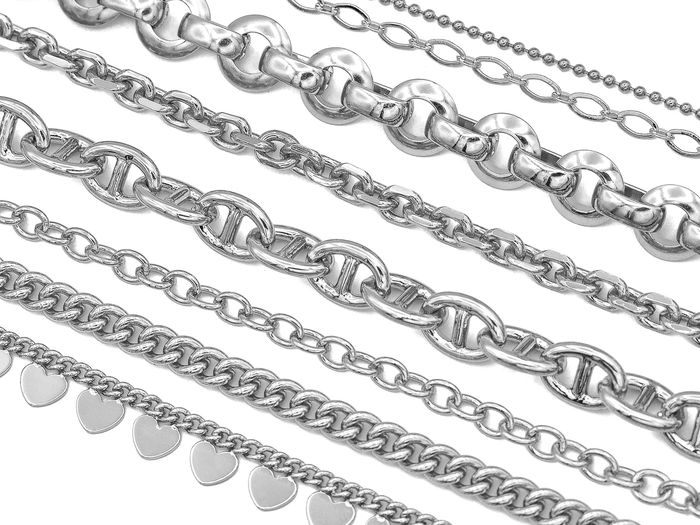 Цепи цвет серебро