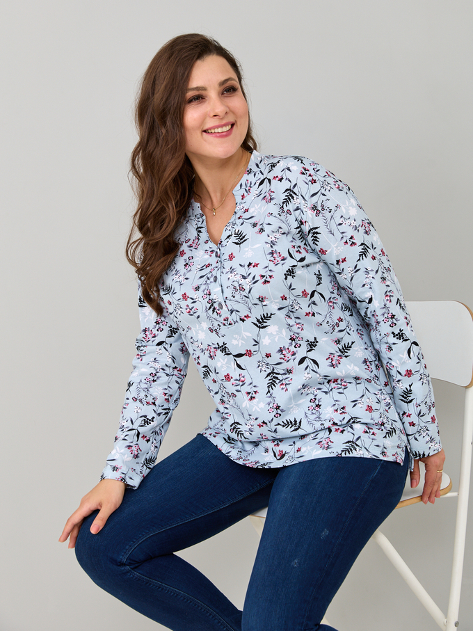 Блузка БЛ-22/ментол-цветыветочка