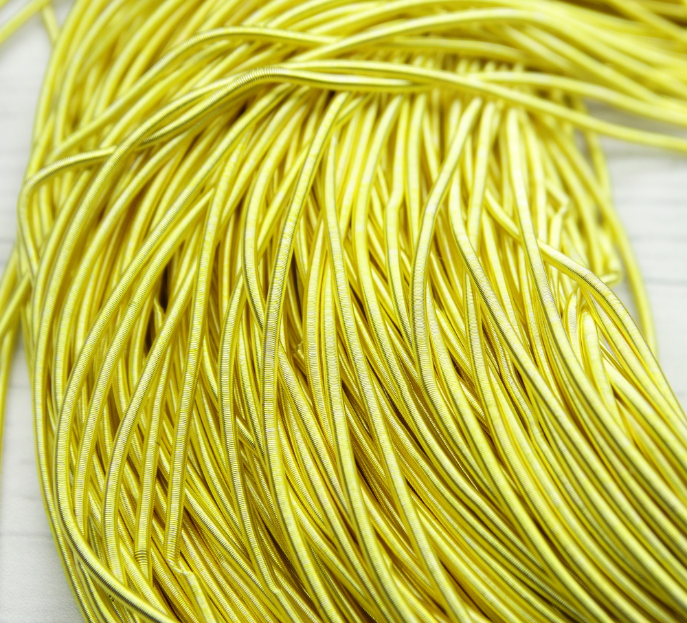 КМ014НН1 Канитель гладкая матовая, цвет: желтый, размер: 1 мм, 5 гр.