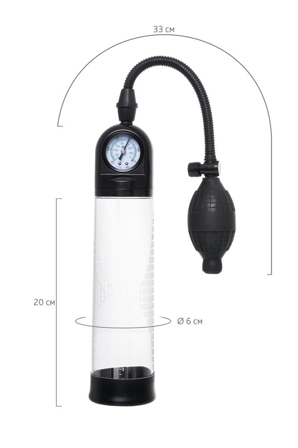 Прозрачная механическая помпа Roald с манометром (Цвет: прозрачный)