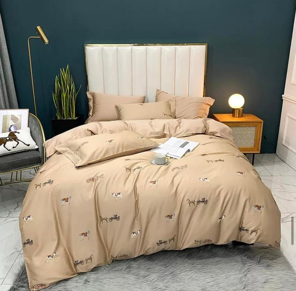 Комплект постельного белья ZEPHYR HOME ЕВРО пг. Мако-Сатин,Египетский хлопок желтый