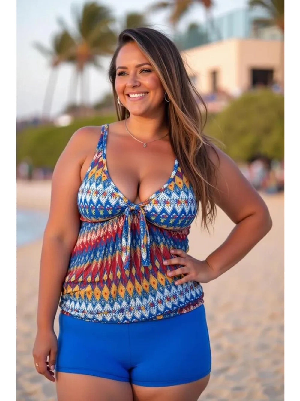 купальник танкини больших размеров с шортами раздельный