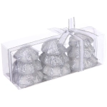 Свечи новогодние «Ёлочка» 13*4,5*4,5 см (набор 3 шт), Серебро