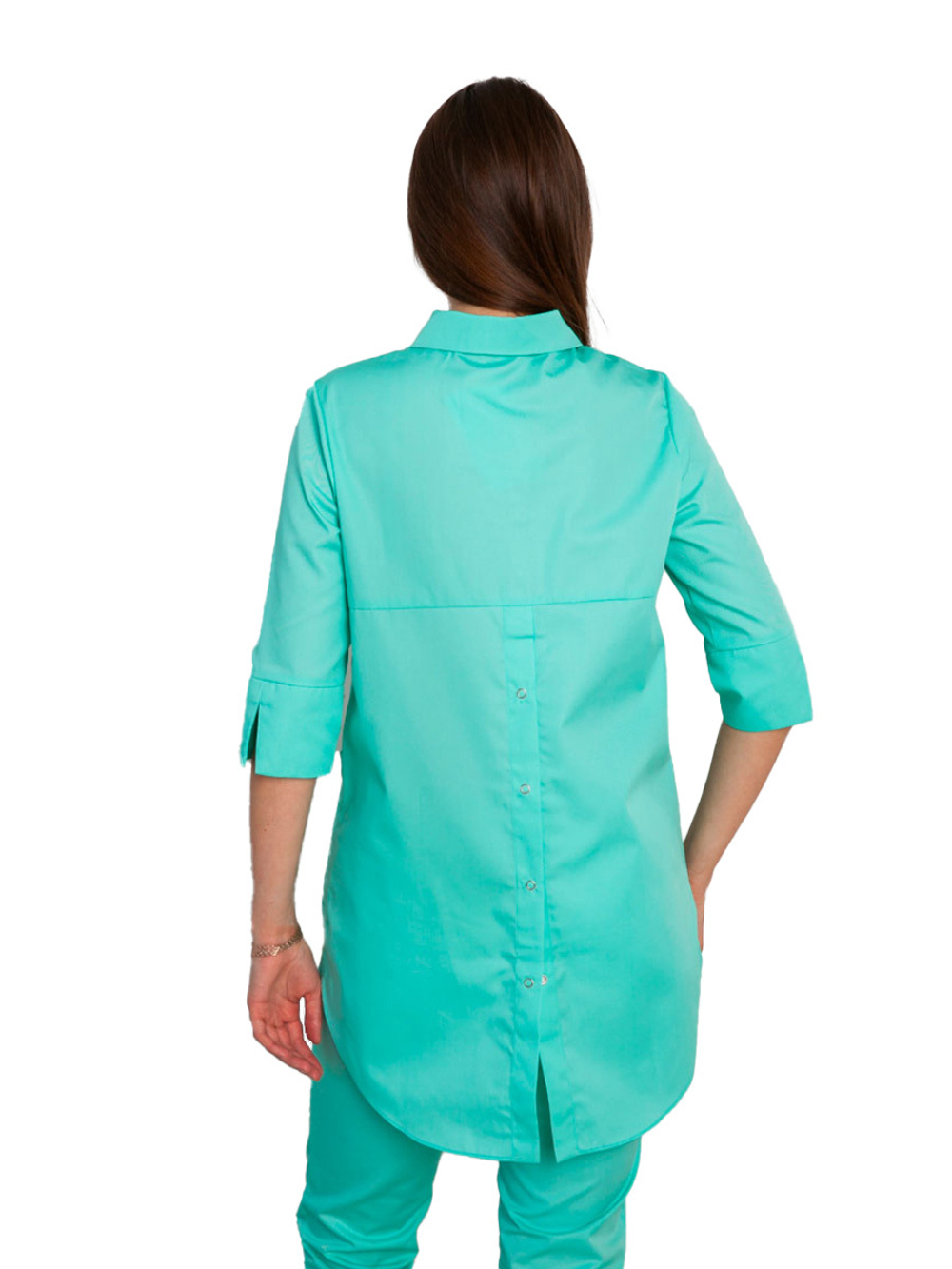 Рубашка медицинская женская White Wears WW150, на кнопках, черный, 50