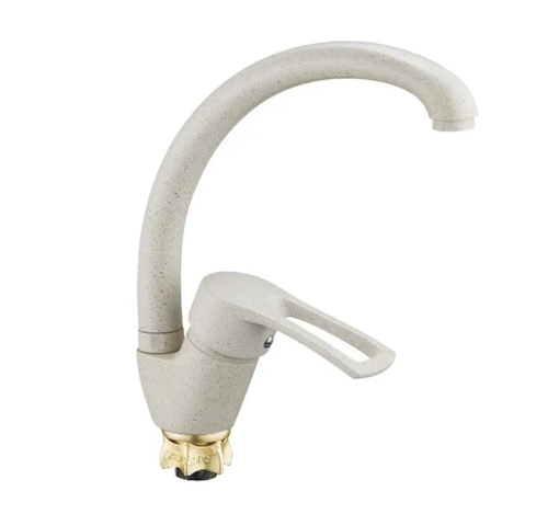 YUB4-A181KS, см-ль для кух.мойки с пов.круглым изливом  Ø 40 гайка (корона) песочный