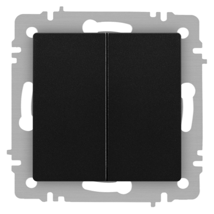 Переключатель Intro Accent 6-107-05 двойной, 10А-250В, IP20, СУ, AL/CU, антрацит