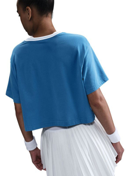 Женская теннисная футболка Nike Heritage Dri-Fit Crop - небесный