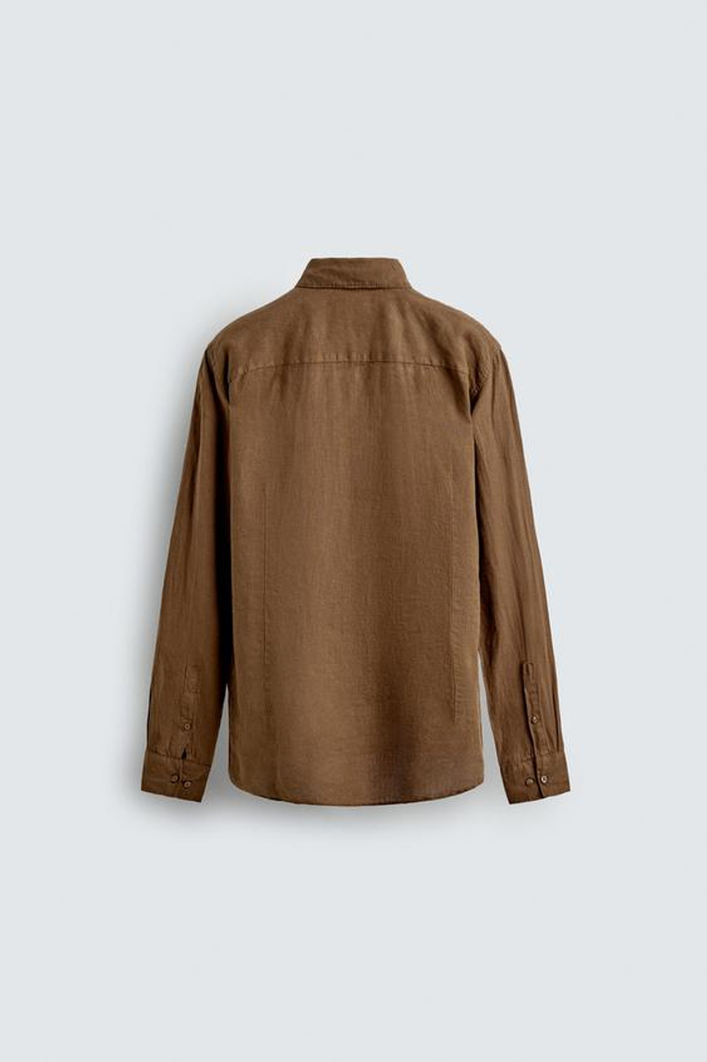 ZARA РУБАШКА ИЗ 100% ЛЬНА, КАРАМЕЛЬНЫЙ