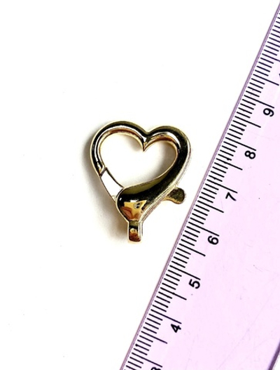 5001-з Карабин "Сердце" симметричное, 26*22мм, позолота