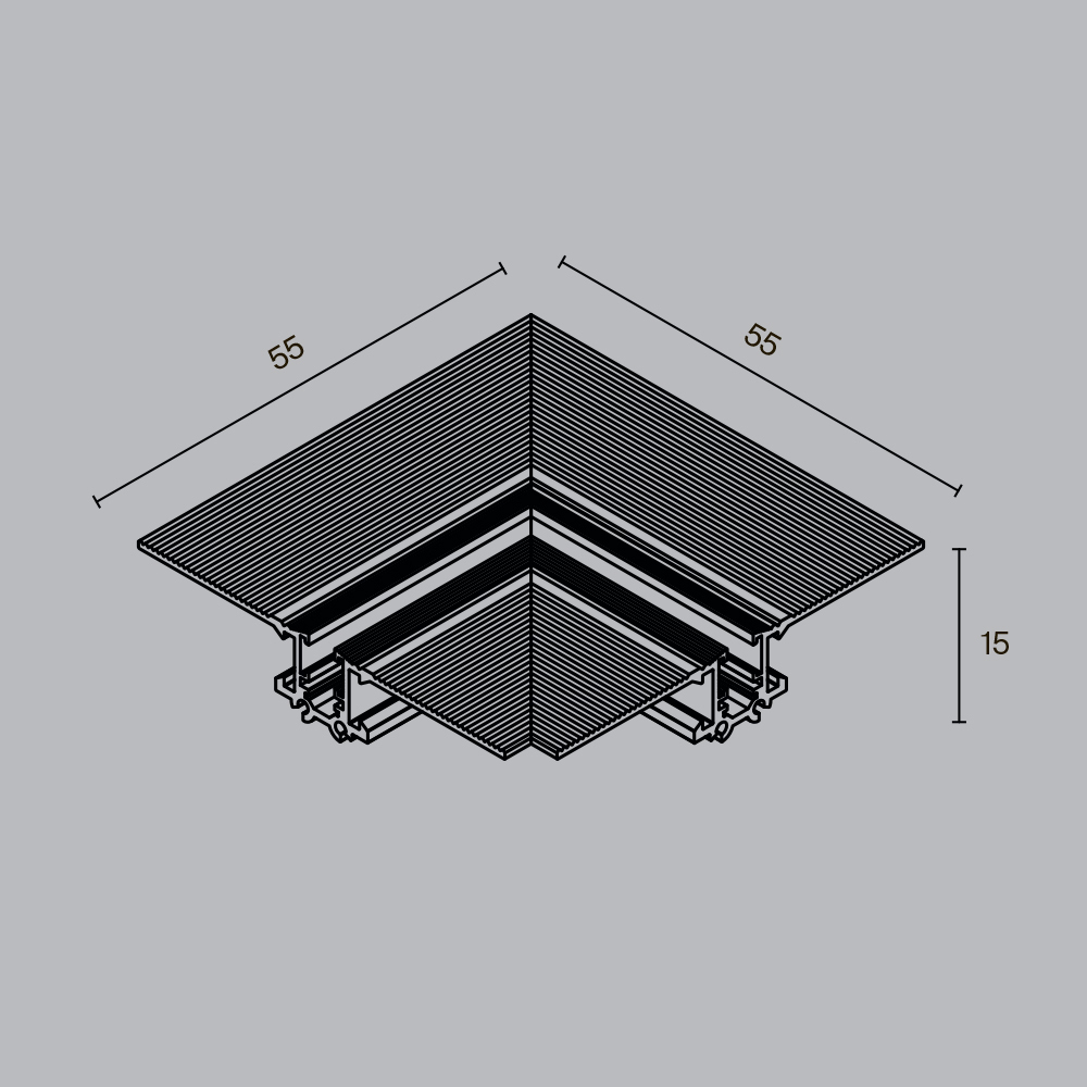 Коннектор угловой внешний, встраиваемый Maytoni Levity TRA187CL-13B