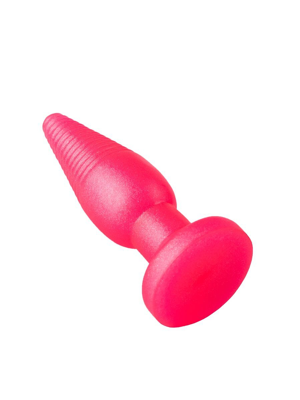 Розовая анальная втулка с рёбрышками - 14 см. (Цвет: розовый)