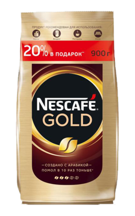 Кофе растворимый Nescafe Gold, пакет, 900 г