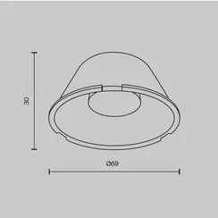 Линза ⌀69mm 24° для Фокус / Focus Led 30Вт Technical lensd69-24