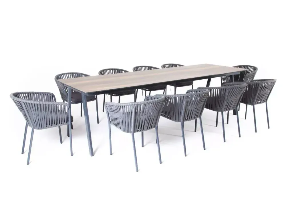 "Санта-Фе" обеденная группа на 10 персон, стол HPL, плоский роуп