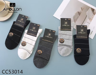 Носки мужские из хлопка в горизонтальную полоску набор 10 пар