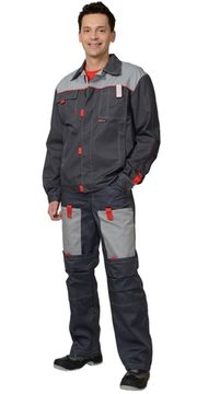 Костюм "Сириус-Фаворит-Люкс" полукомбинезон (т.серый/с.серый)