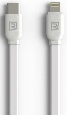 Кабель Type-C - Lightning (iPhone) Remax RC-037a (плоский) Белый