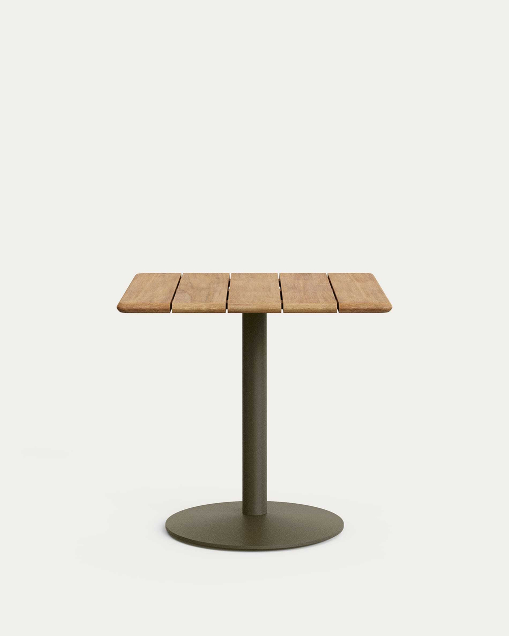 Уличный стол Esilda из акации и зелёной стали 80х80 см