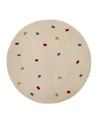 Ковер Luli белый хлопок с разноцветными точками Ø 120 см