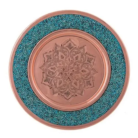 Медная тарелка фирузе куби Aghajani 13252486 натуральная бирюза Иран