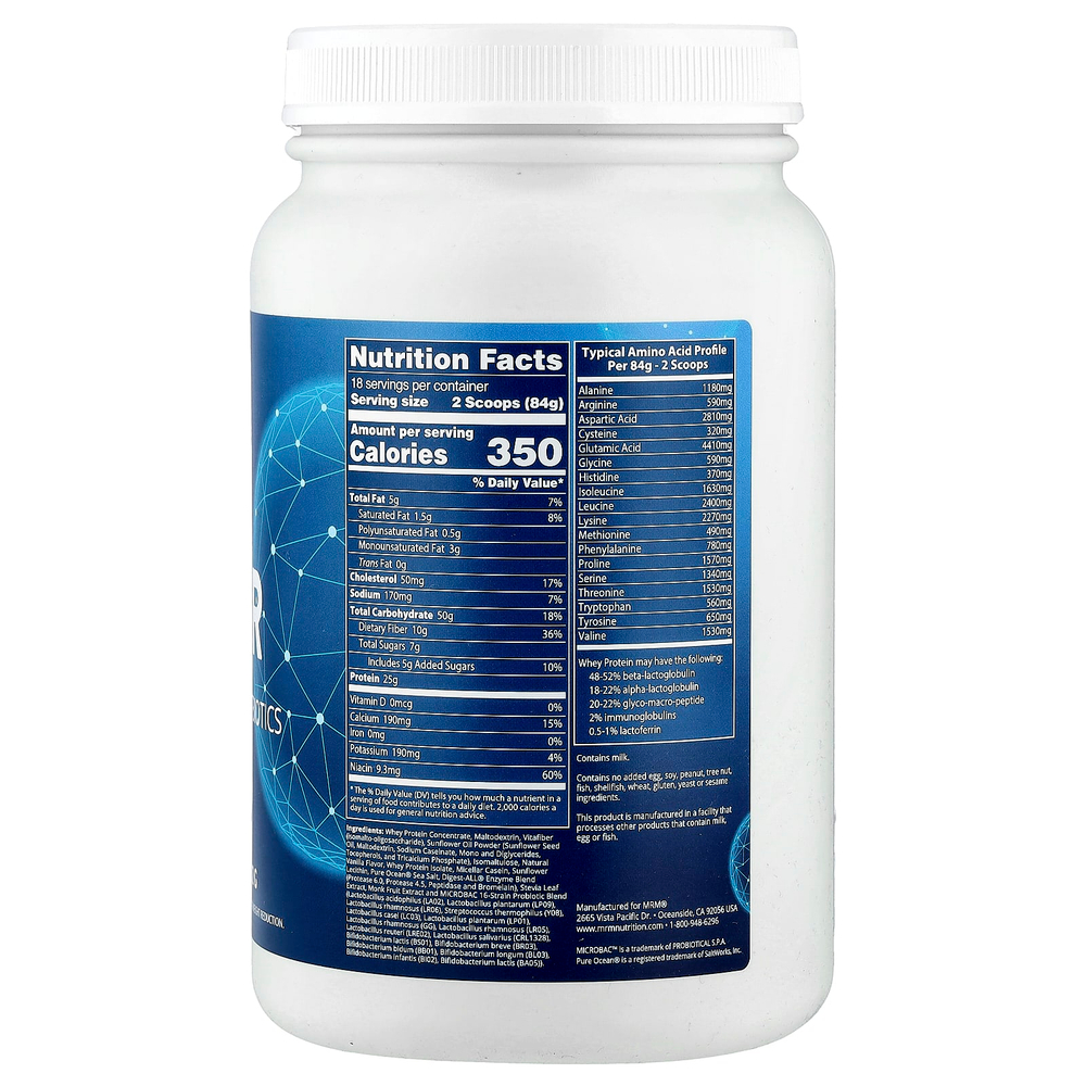 MRM Nutrition, Gainer, 1 миллиард пробиотиков, ваниль, 3,3 фунта (1512 г)