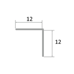 Угол 12*12мм остр. "PW" 2,5м Серебро глянец анод. алюм.
