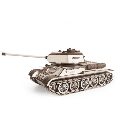 Деревянный конструктор Lemmo Танк Т-34-85, 612 деталей