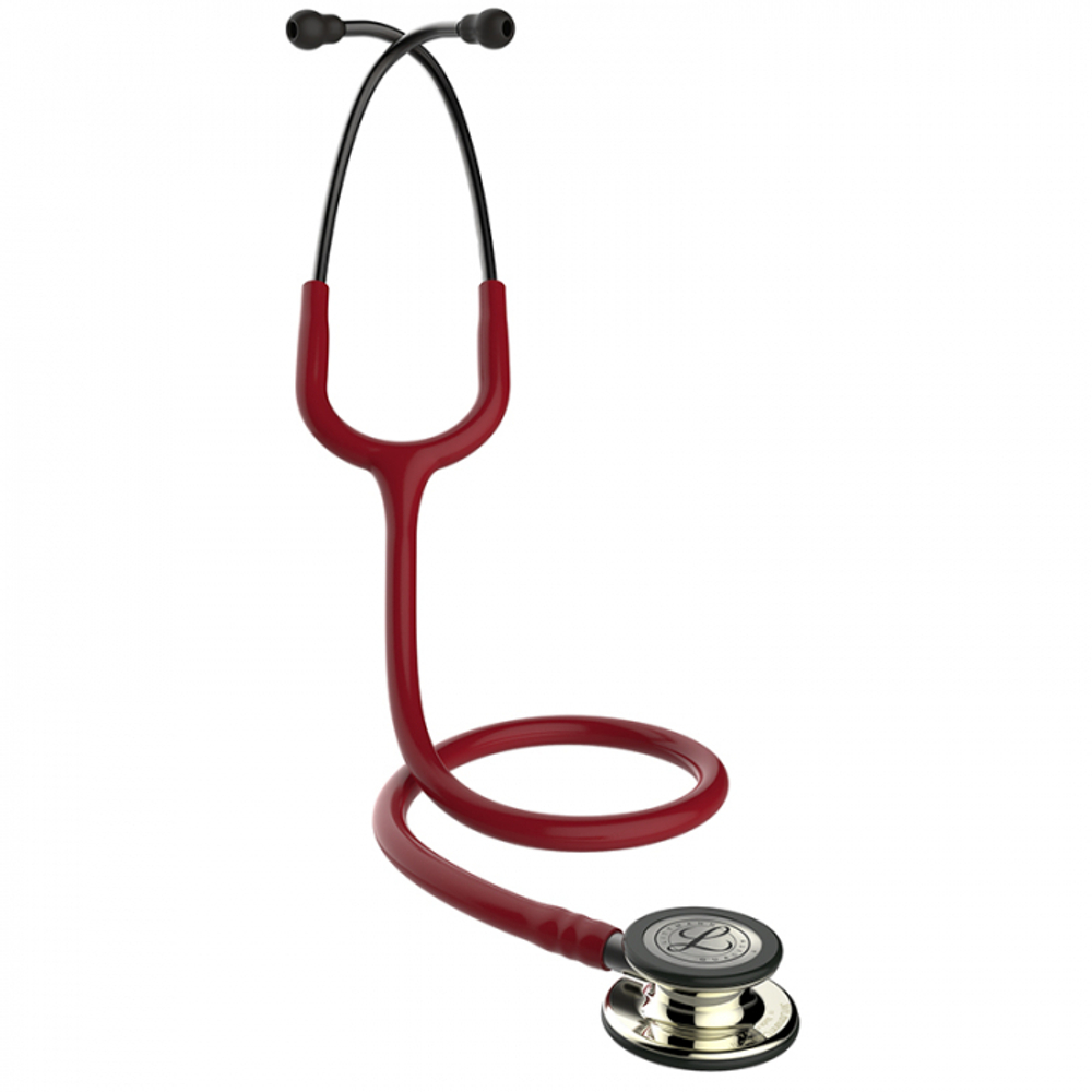 Стетоскоп Littmann Classic III, бордовый, акустическая головка цвета шампанское (5864)