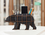 Сборная модель EWA Design "Настольный органайзер Медведь (черный)"