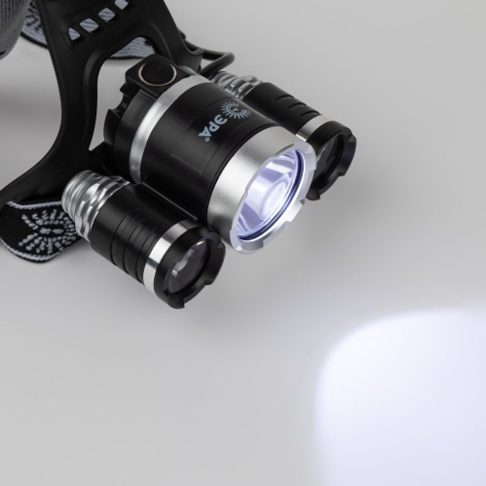 Фонарь налобный светодиодный ЭРА GA-809 аккумуляторный алюминиевый 4 режима трехламповый High Power Headlamp | Налобные фонари