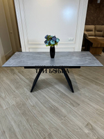 Кухонный раскладной стол "Хилтон", серый мрамор