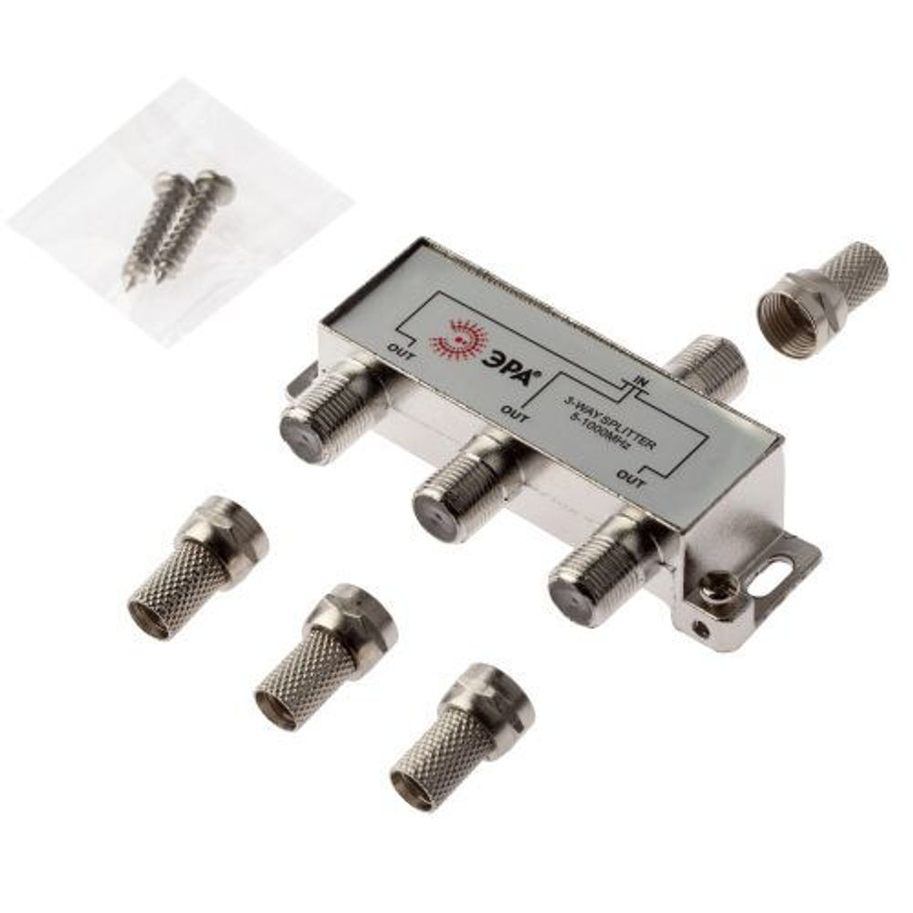 Делитель TV D-F-05 3 ответвления под F разъем в компл. 4 F разъема 5-1000МГц ЭРА Б0048324