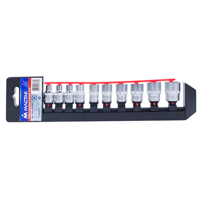 МАСТАК (000-3010H) Набор торцевых головок 3/8", 6-гранные, 6-19 мм, 10 предметов