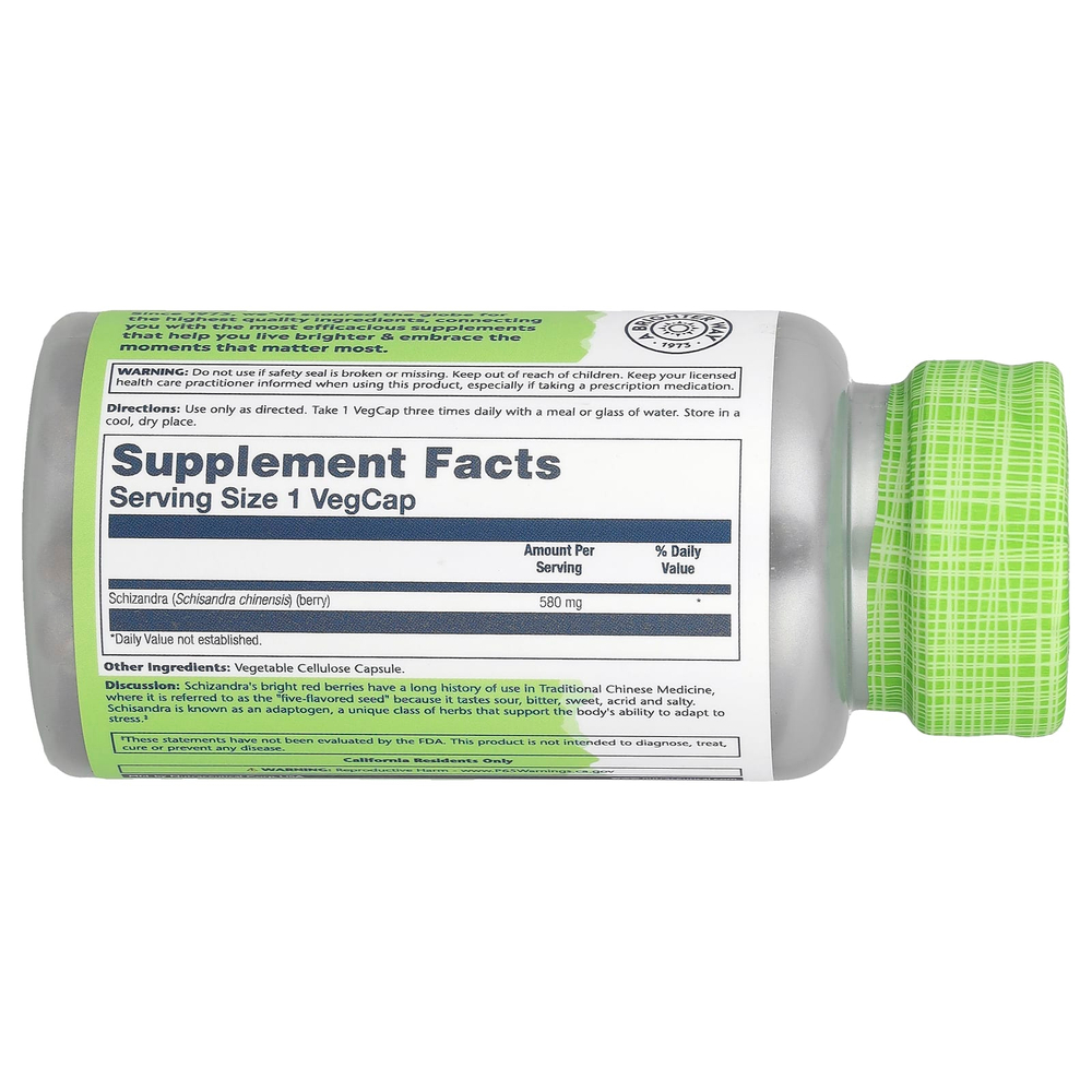 Solaray, True Herbs, лимонник, 580 мг, 100 вегетарианских капсул