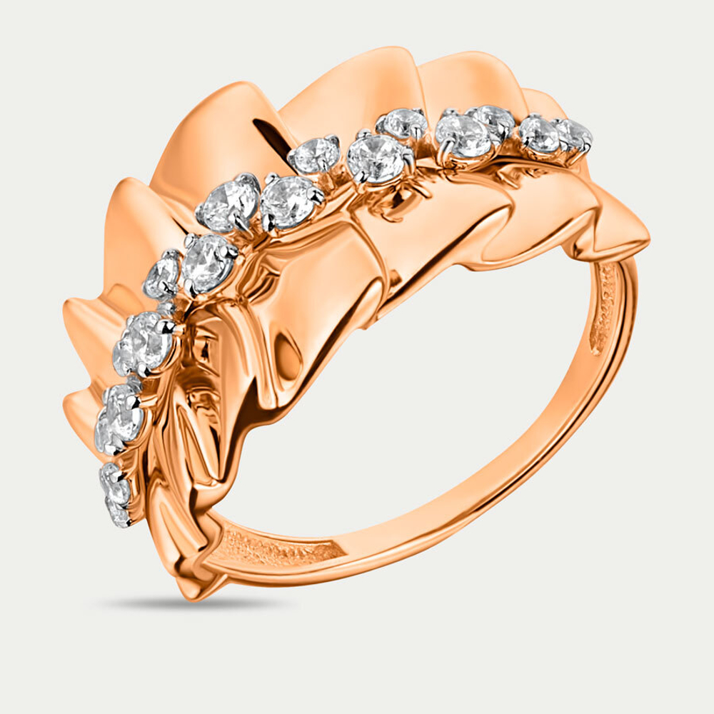 Кольцо женское из розового золота 585 пробы с фианитами (арт. 002321-1102)