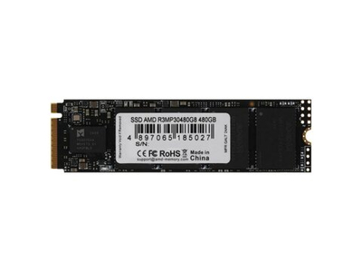 SSD накопитель AMD Radeon R3 480ГБ, M.2 2280, PCIe 3.0 x4, [R3MP30480G8]