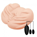 Двойной мастурбатор в виде половых губ с вибрацией Crazy bull