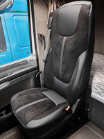 Чехлы Люкс DAF XF 106 (экокожа, черный цвет, черная вставка)